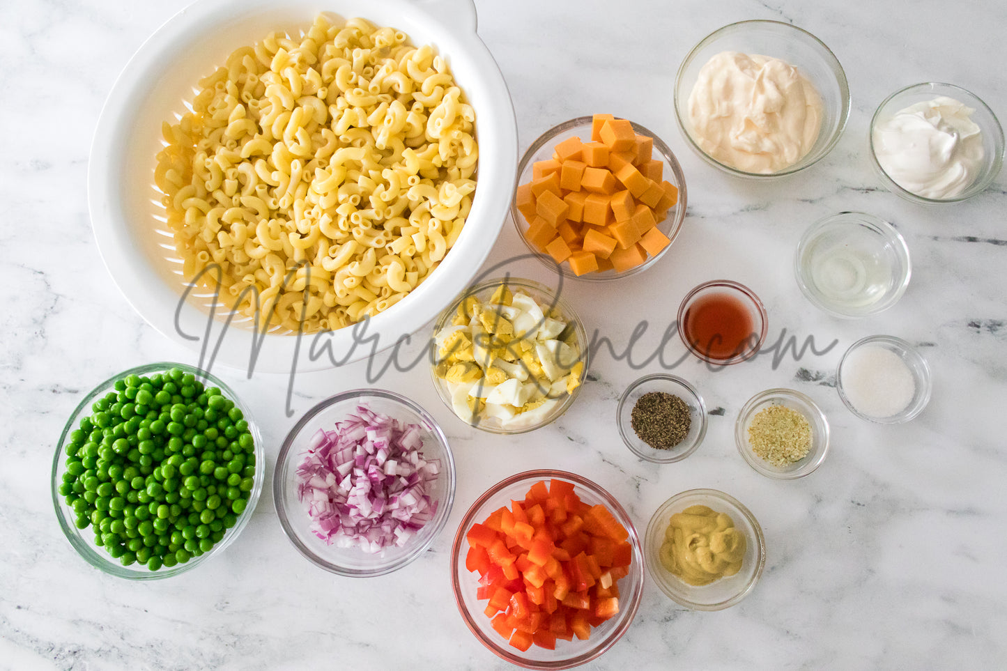 Macaroni Salad with Hard Boiled Eggs (Set 4 Semi)