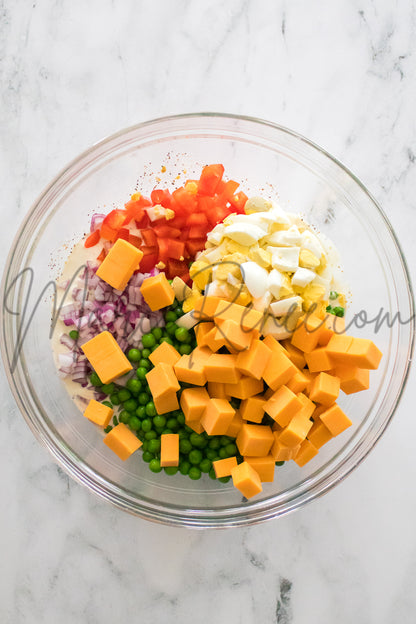 Macaroni Salad with Hard Boiled Eggs (Set 4 Semi)